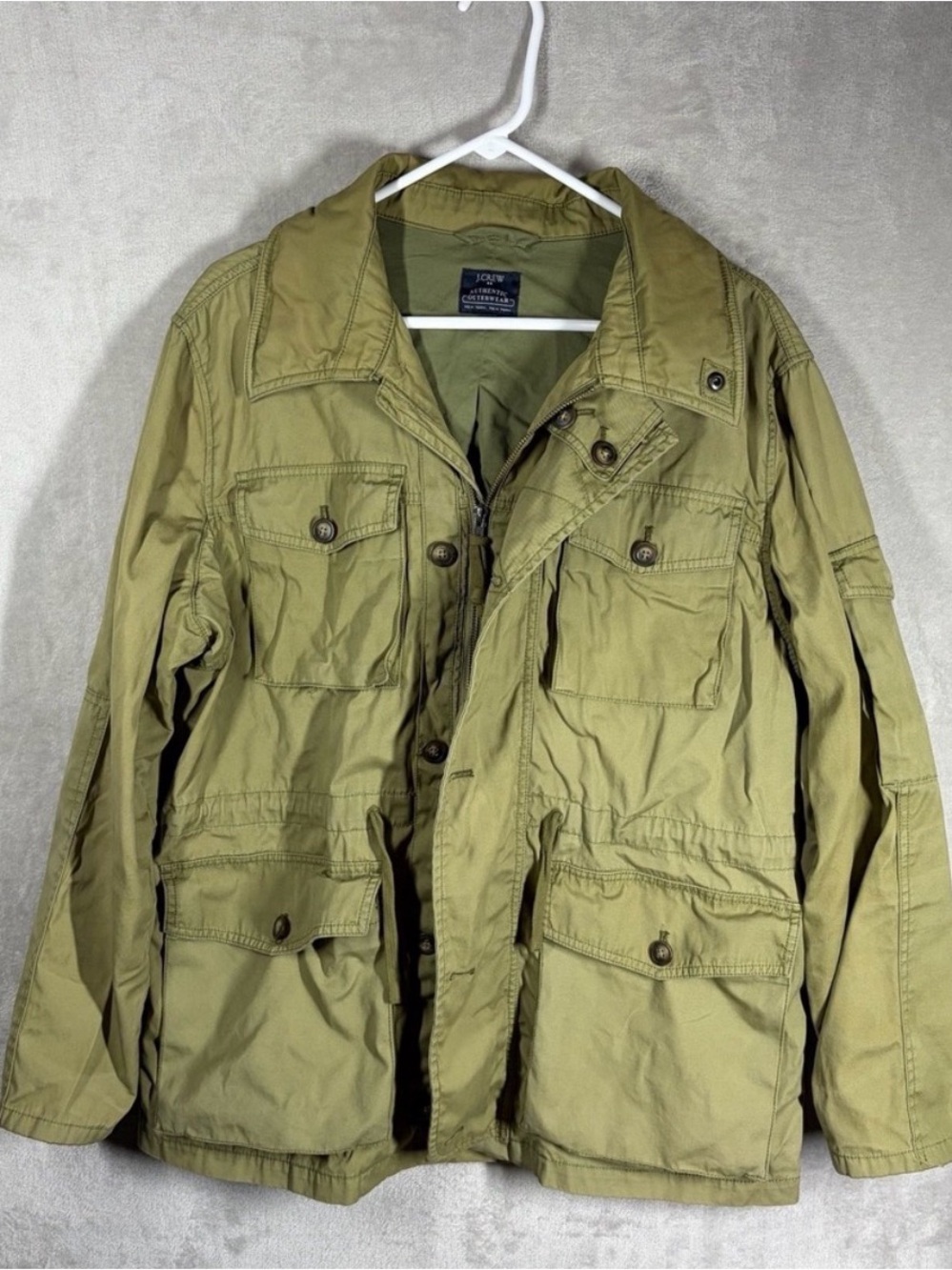 J. Crew Utility Field Jacket Women's L Army Green Grunge Military Pockets